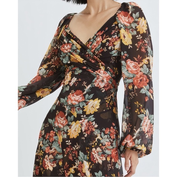 Veronica Beard Maxi Silk Floral Long-Sleeve Avani Dress - Picture 4 of 8